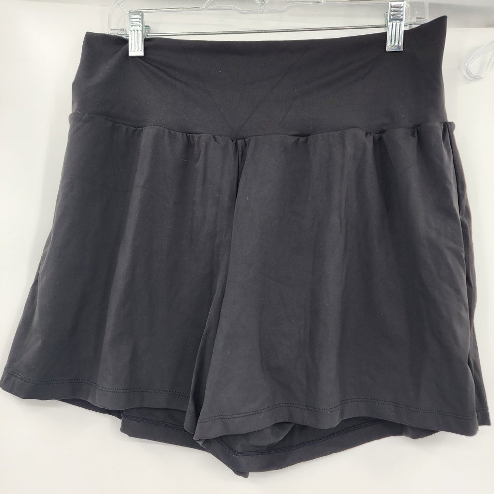 HALARA High Waist 2 In 1 Yoga Shorts Long Black Size Large & Extra Large NWT - Picture 5 of 9